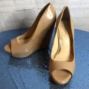 Jessica Simpson Beige Wedge Heels - Size 6M
